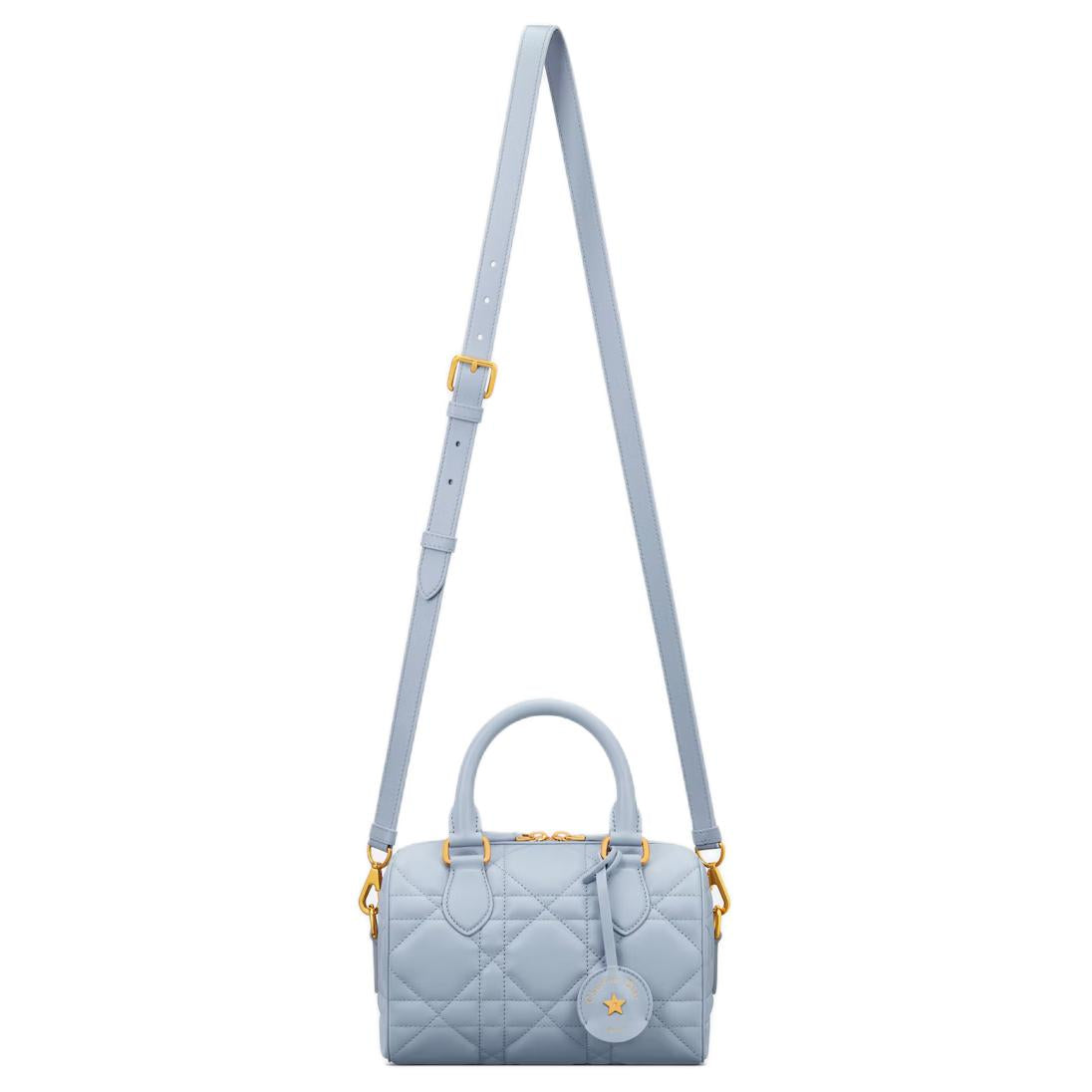 DIOR Calfskin Crossbody Handbag, Shoulder Bag Women's Light Blue