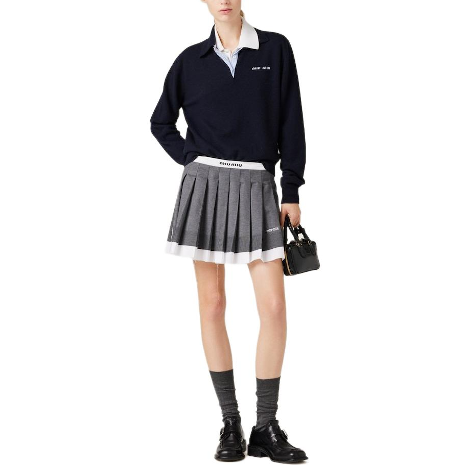 MIU MIU Casual Short Skirts Women's Gray