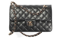 CHANEL Classic Flap CF Lambskin Shoulder Bag Crossbody Bag Small Size Women's Black