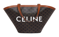 CELINE Couffin Canvas With Leather Binding Tote Bag, Shopping Bag, Handbag Tubas Women's Black/Brown