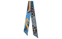 HERMES Silk Scarves Women's Blue Black
