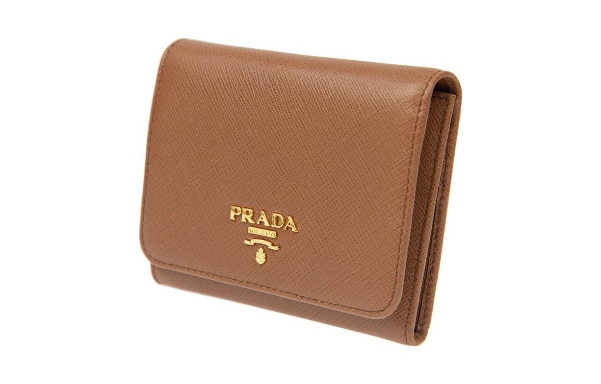 PRADA Calfskin Wallet Regular Women's Brown