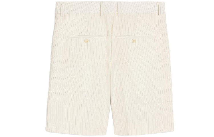 CELINE Triple pleated Masculin Shorts In Striped Wool