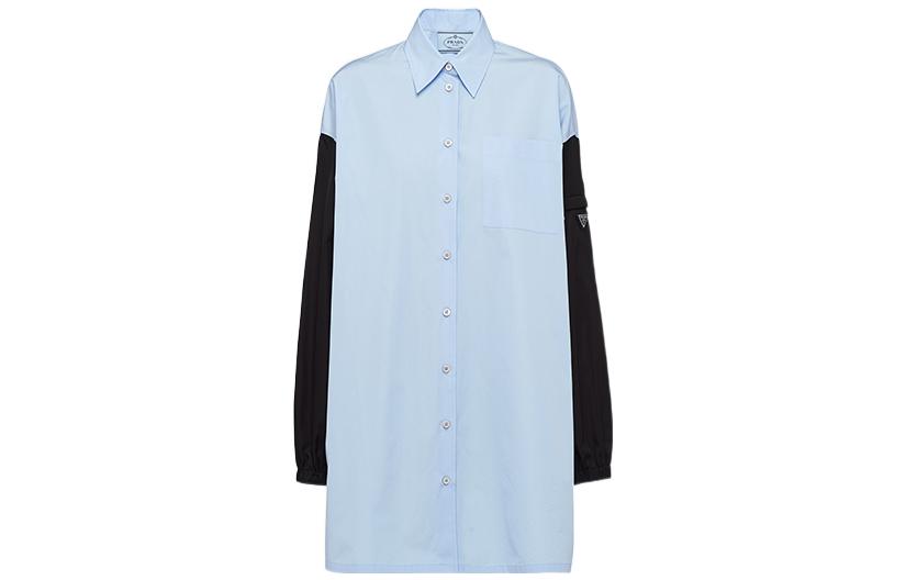 PRADA FW22 Long Sleeved Dress Women's Sky Blue