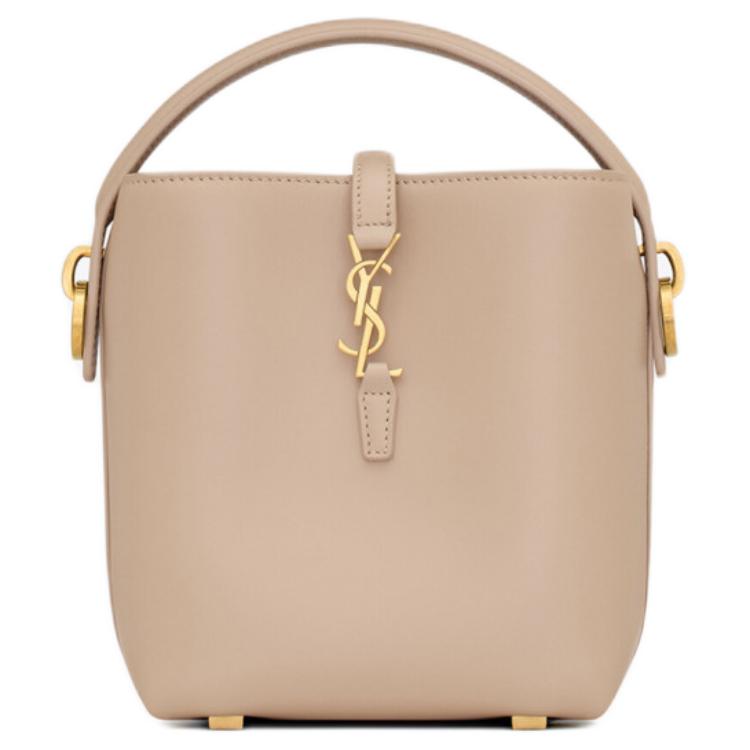SAINT LAURENT CASSANDRE Cow Leather Bucket Bags Shoulder Bag Crossbody Bag Mini Women's Dark Beige