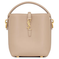 SAINT LAURENT CASSANDRE Cow Leather Bucket Bags Shoulder Bag Crossbody Bag Mini Women's Dark Beige