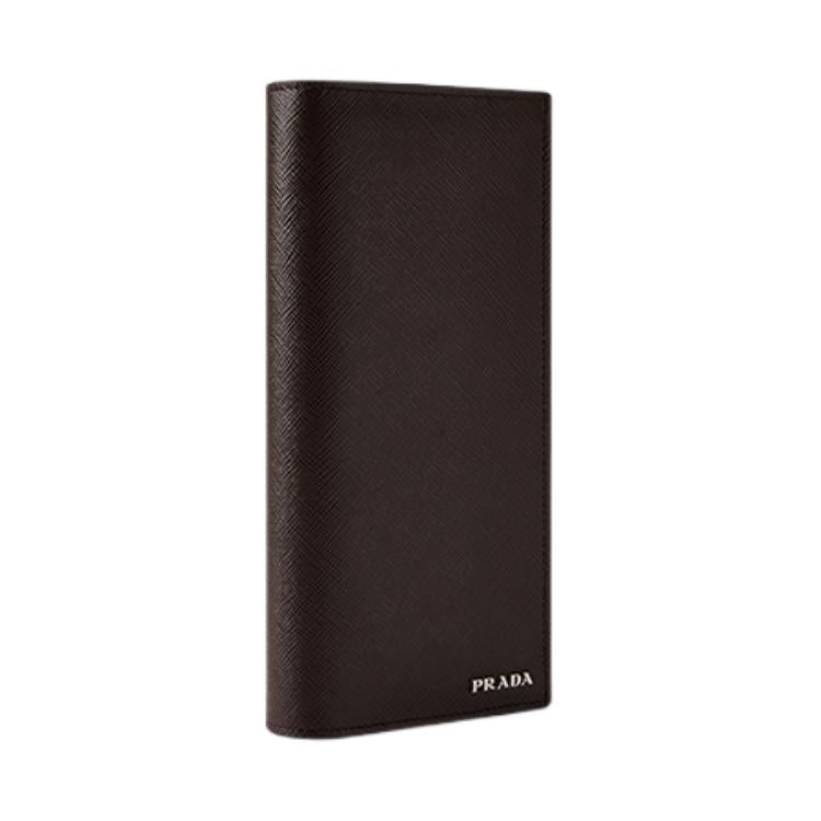 PRADA Saffiano Cow Leather Wallet Men's Coffee & Baltic Sea Blue