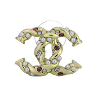 CHANEL Metal Stud Earrings Women's Gold