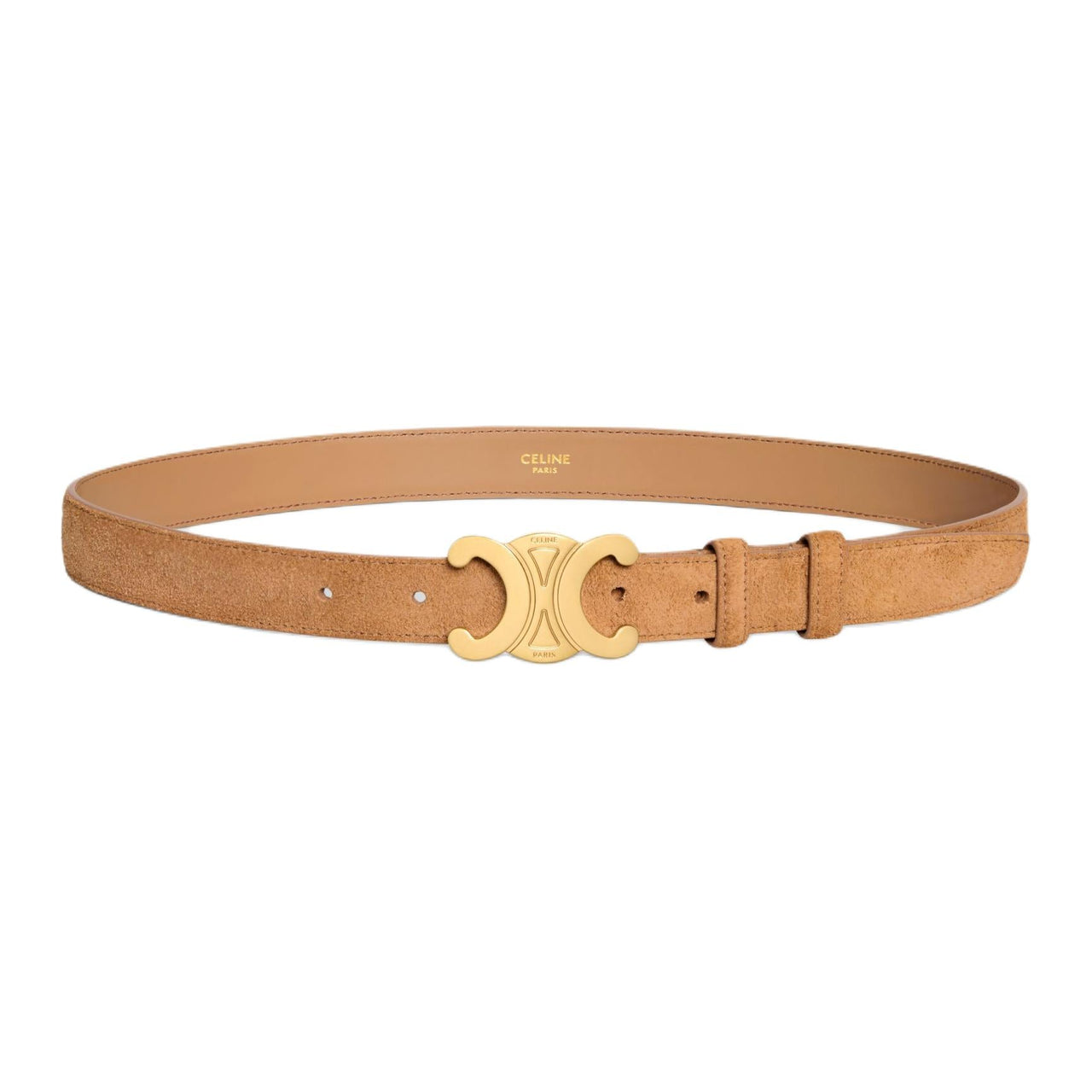 CELINE Medium Triomphe Belt In Suede Calfskin