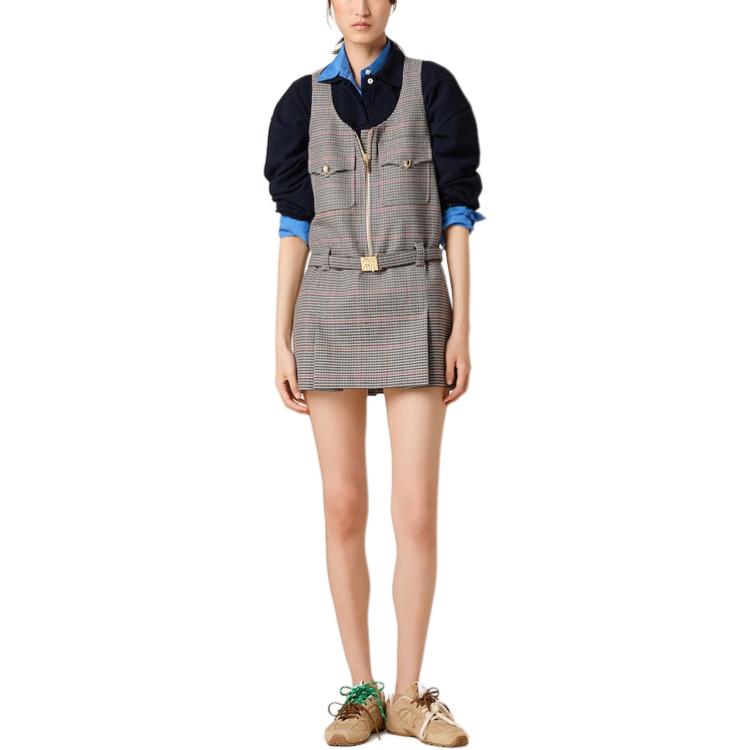 MIU MIU Sleeveless Dress Women's Slate Gray