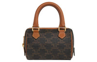 CELINE Cow Leather Boston Bag, Shoulder Bag, Crossbody Bag, Handbag Mini Women's Tawny