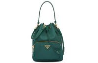 PRADA Leather Bucket Bags Shoulder Bags Handbags Women's Succulent Green