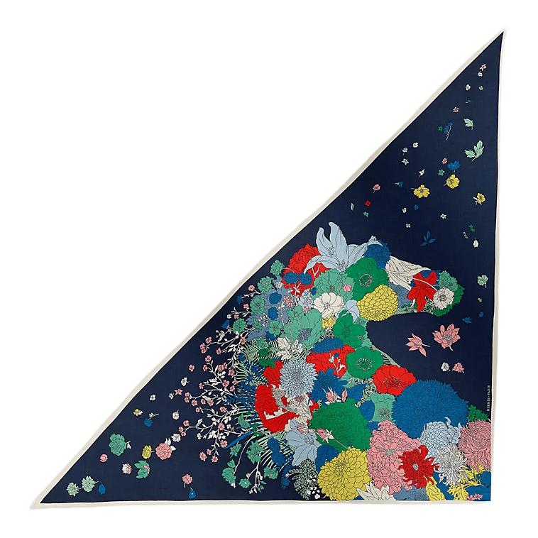 HERMES Silk Silk Scarves Unisex Blue