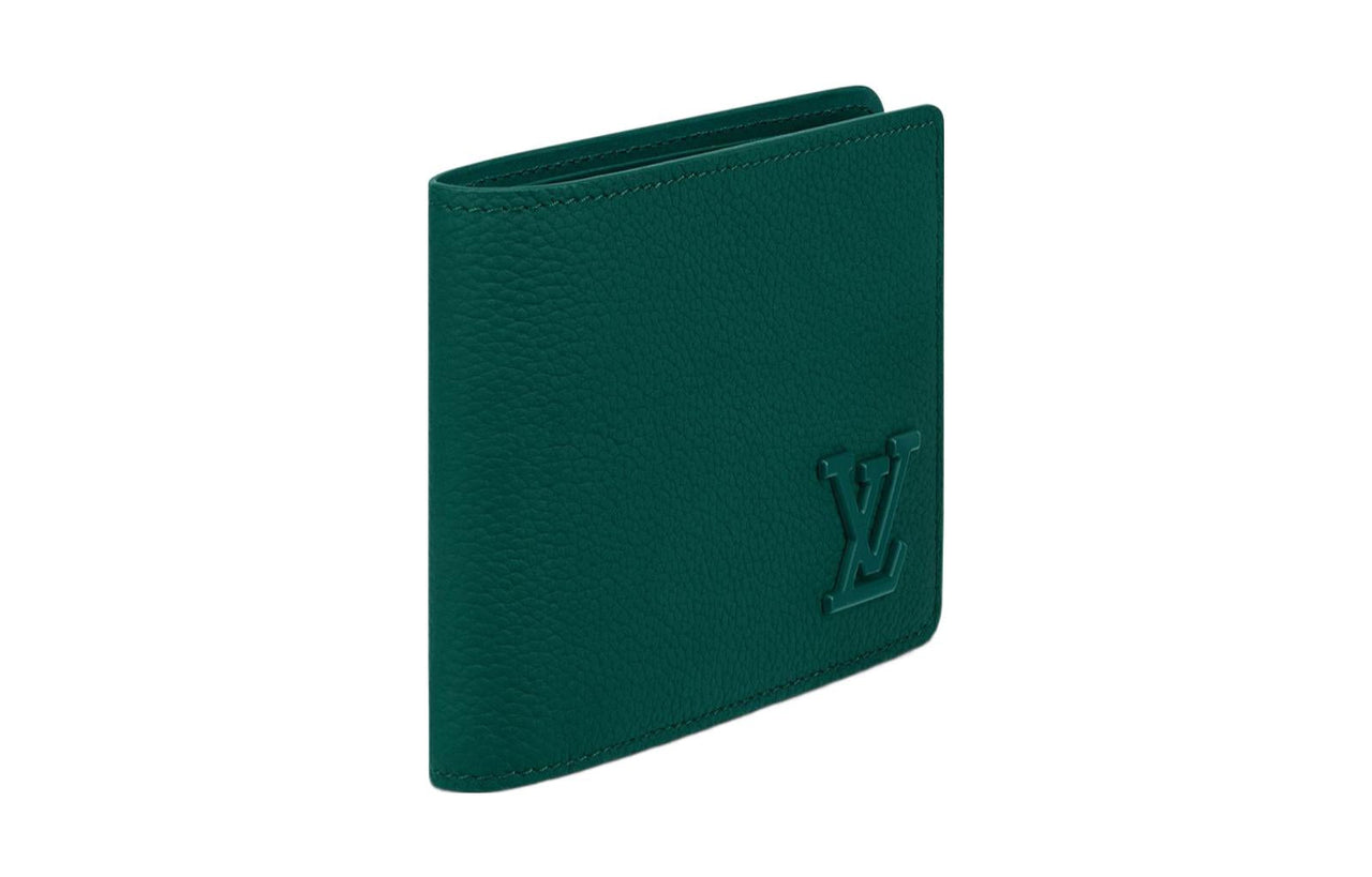 LOUIS VUITTON Multiple Cow Leather Wallet Men's Dark Green