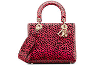 DIOR Lady Dior Cow Leather Princess Diana Bag Shoulder Bag Crossbody Bag Handbag Women's Raspberry