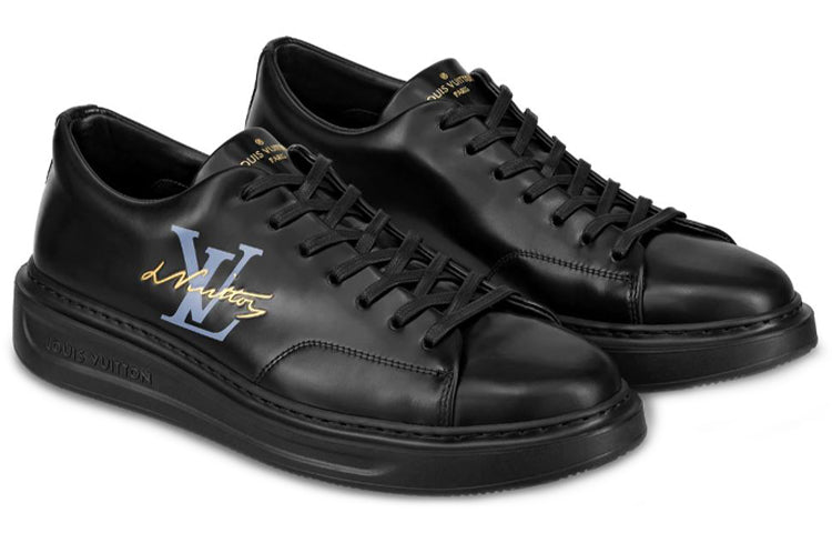 LOUIS VUITTON Beverly Hills Skateboard Shoes Men Low Top Black