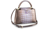 LOUIS VUITTON Capucines Soft Glow Crocodile Leather Shoulder Bag Crossbody Bag Handbag Small Size Women's Metallic