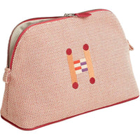 HERMES Bolide 100% Cotton Bowling Bag Storage Bag Medium Size Women's Orange