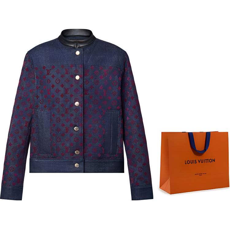 LOUIS VUITTON Flocked Monogram Denim Jacket