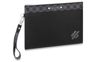 LOUIS VUITTON Pochette To-Go Coated Canvas With Leather Clutch Regular Men's Black