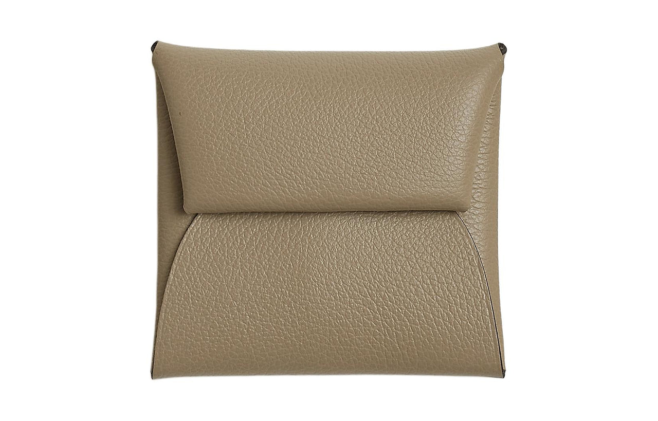 HERMES Bastia Evercolor Calfskin Coin Purses Wallets Women's 8Q BEIGE MARFA