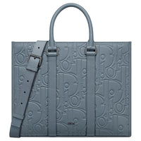 DIOR Cow Leather Tote Bag Shopping Bag Shoulder Bag Crossbody Bag Handbag Medium Size Men's Blue