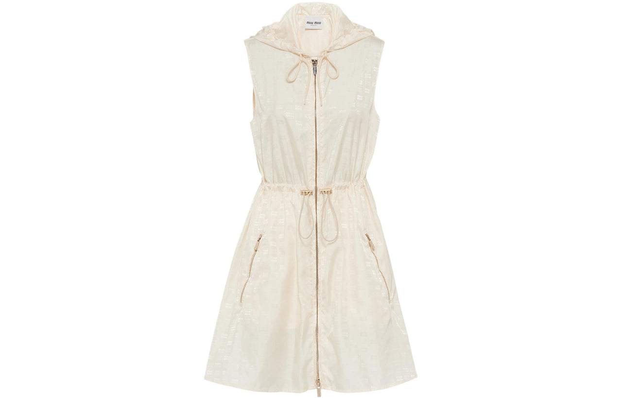 MIU MIU SS23 Sleeveless Dress Women's Ivory