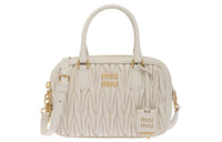 MIU MIU Arcadie Collection Matelassé Sheepskin Portable Crossbody Bag Shoulder Bag Women's White