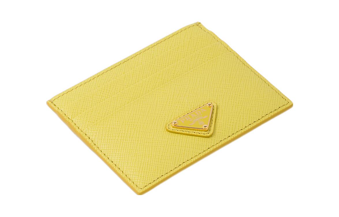 PRADA Saffiano Leather Card Holder Wallet Women's Pomelo Green