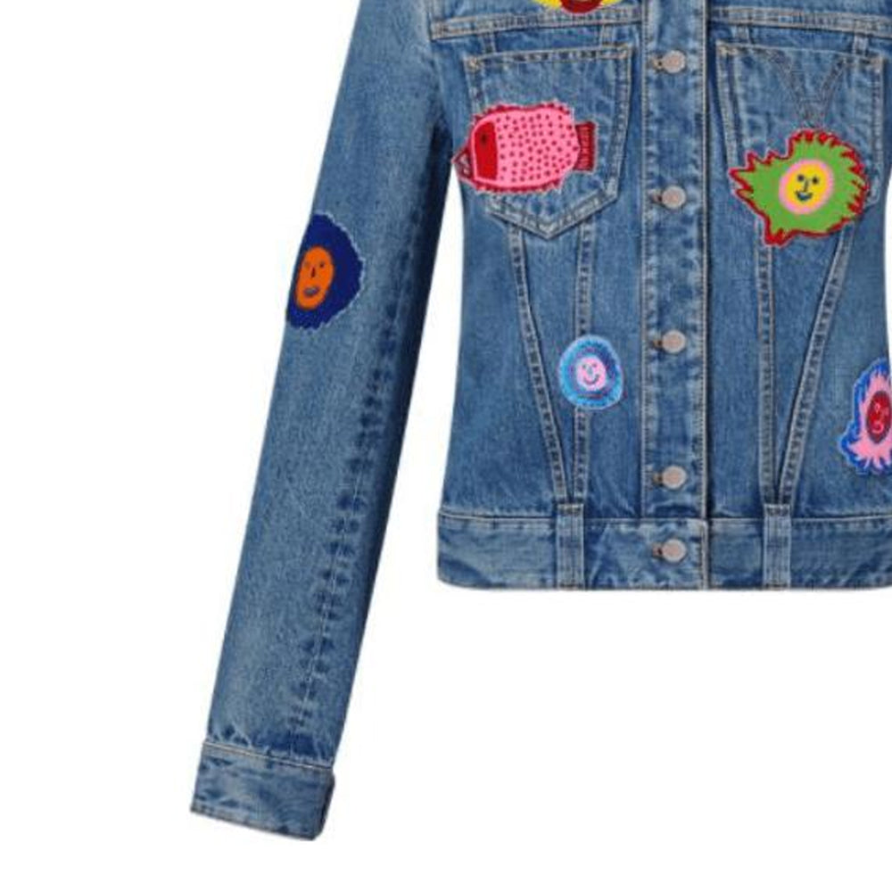 LOUIS VUITTON Louis Vuitton X Yayoi Kusama Denim Jacket Women's Blue