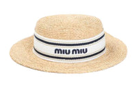 MIU MIU Straw Hat Women's Yellow