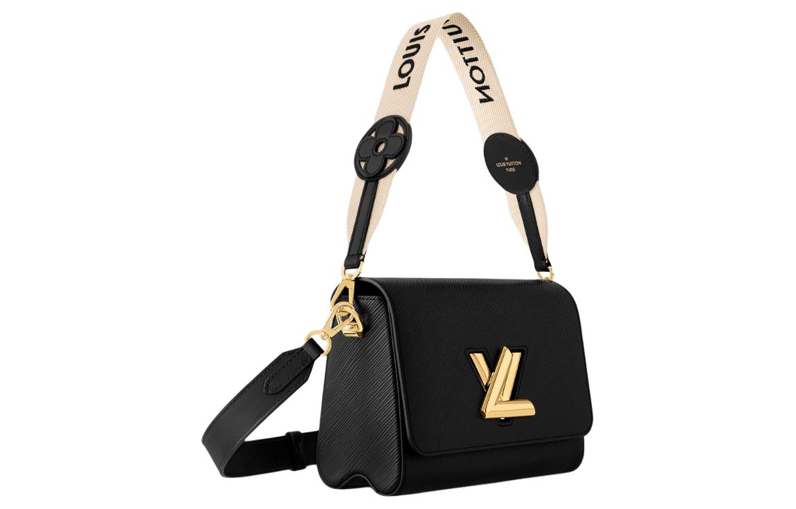 LOUIS VUITTON Twist Epi Grained Cow Leather Portable Crossbody Bag Shoulder Bag Medium Size Women's Black