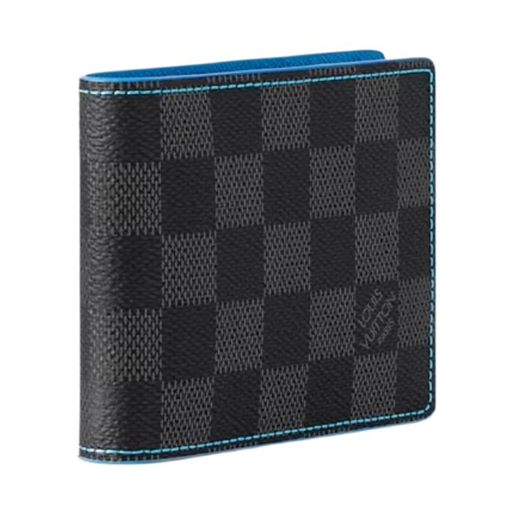 LOUIS VUITTON Slender Wallet Damier Graphite Blue