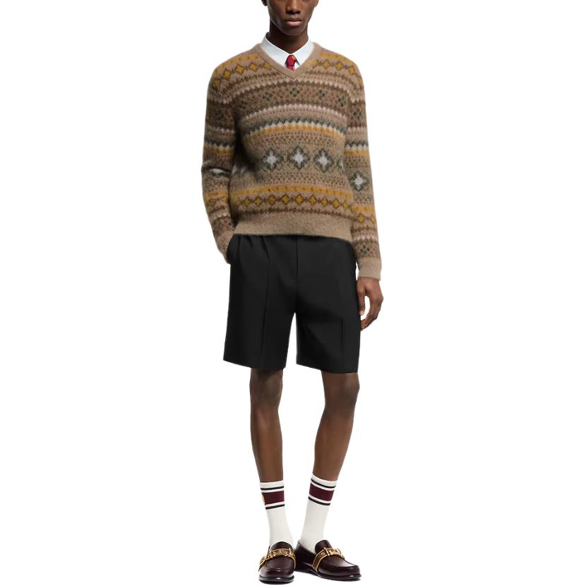 LOUIS VUITTON Mohair Blend Fair Isle Pullover