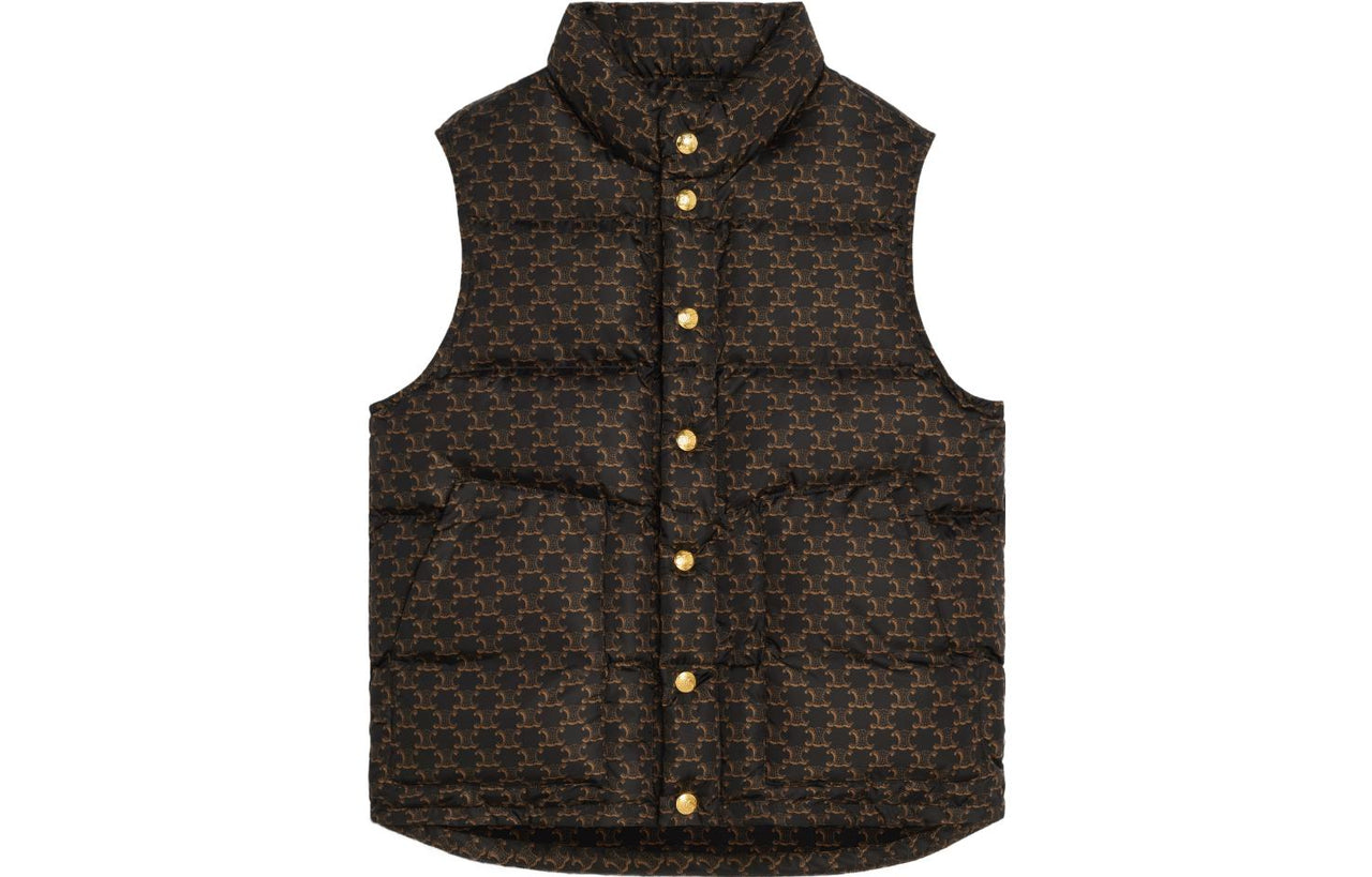 CELINE Quilted Vest In Monogram Nylon
