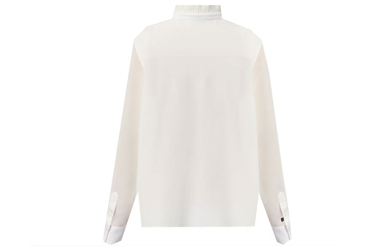 LOUIS VUITTON Pleated Front Sheer Silk Blouse