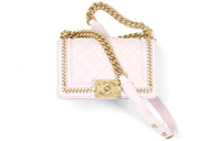 CHANEL LEBOY Embossed Calfskin With Grains Handbag Shoulder Bag Crossbody Bag Women's Light Purple
