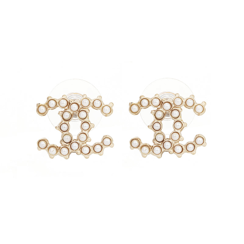 CHANEL Metal Earrings Women's Gold