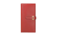 HERMES Bearn Tadelakt Calfskin Wallet Women's 9M Sanguine Bright Red