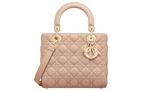 DIOR Lady Dior Sheepskin Daisie Bag Shoulder Bag Crossbody Bag Handbag Medium Size Women's Sand Pink