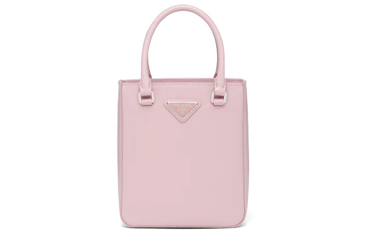 PRADA Leather Tote Bag Shopping Bag Handbag Small Size Women's Pink