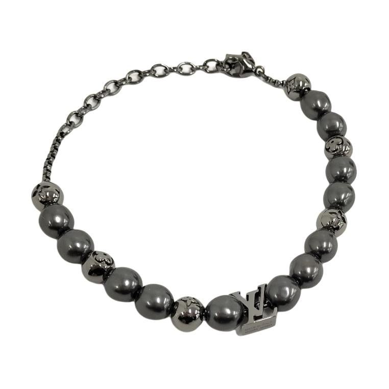 LOUIS VUITTON Pearl Metal Bracelets Women's Silver
