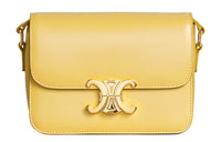 CELINE Triomphe Glossy Calfskin Shoulder Bag Handbag Shoulder Bag Crossbody Bag Women's Lemon Yellow