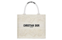 DIOR BookTote Embroidery Tote Bag, Shopping Bag, Handbag Trumpets Women's White