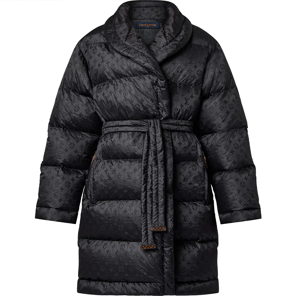 LOUIS VUITTON Monogram Jacquard Puffer Wrap Coat