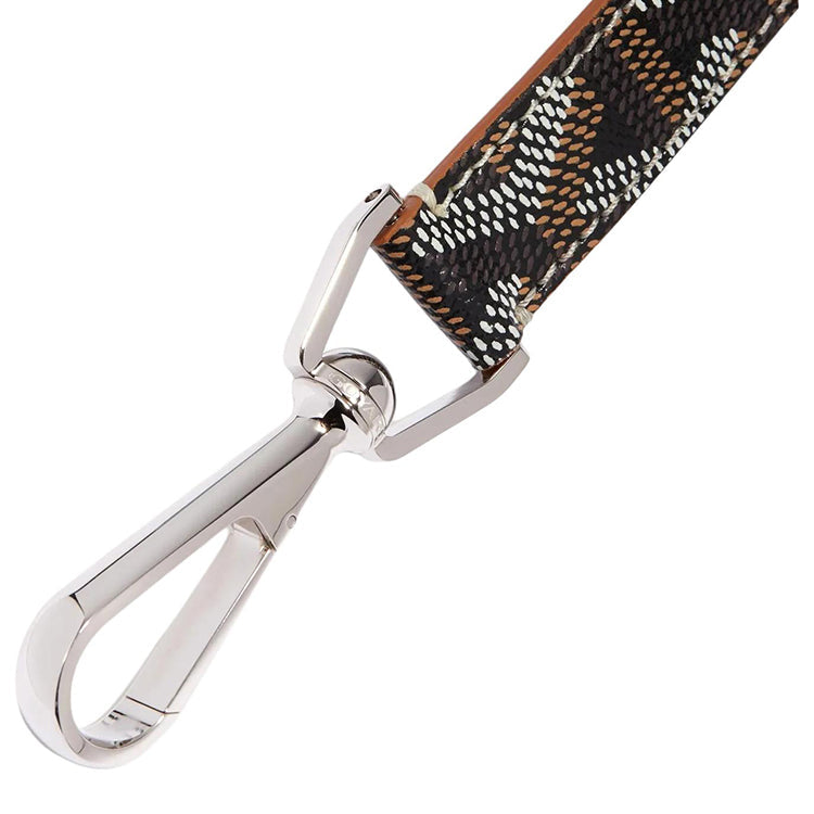 GOYARD Canvas With Calfskin Keychain Bag Accessory Unisex Brown & Black
