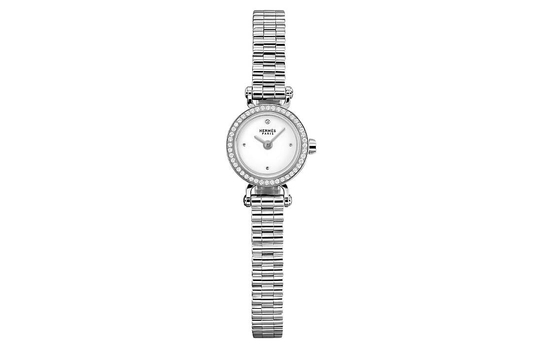 HERMES Faubourg Collection Wrist Watch Quartz Movement Karat Gold Strap 15.5mm White Dial Women's Watch W049310WW00