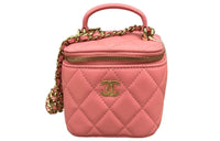 CHANEL Sheepskin Box Bag Handbag Shoulder Bag Crossbody Bag Women's Pink