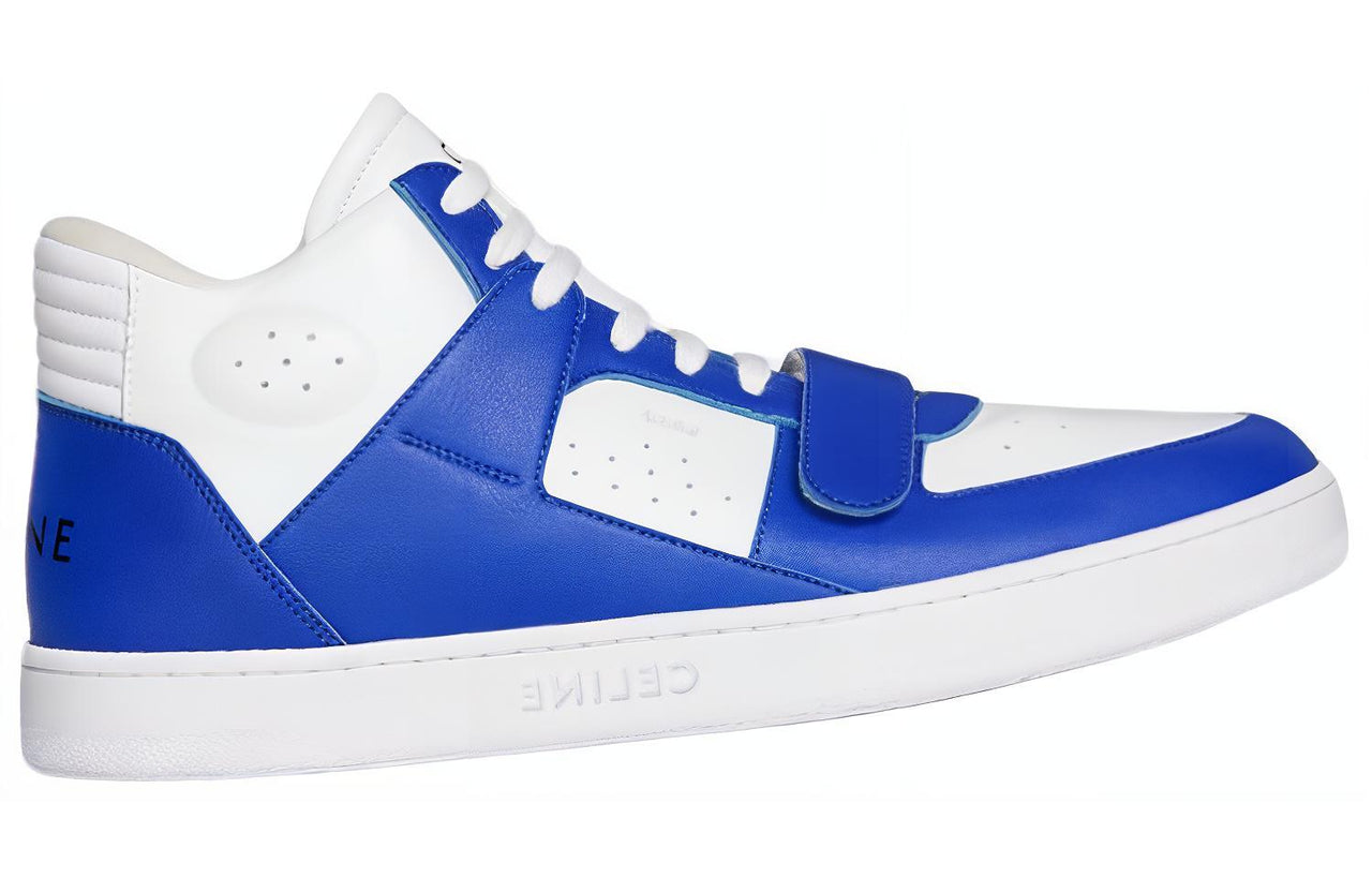 CELINE CT 02 Mid Top Stylish Skateboarding Shoes Men's White Blue