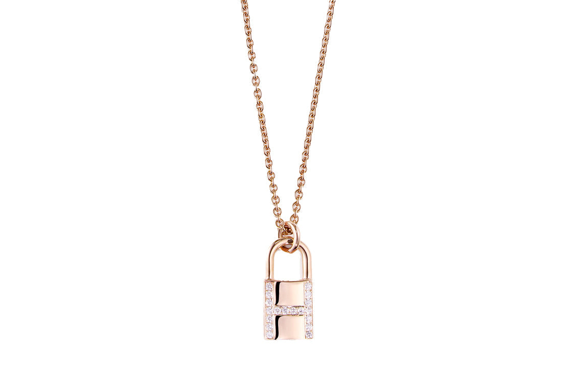 HERMES Kelly Cadenas 18K Rose Gold Necklaces Women's